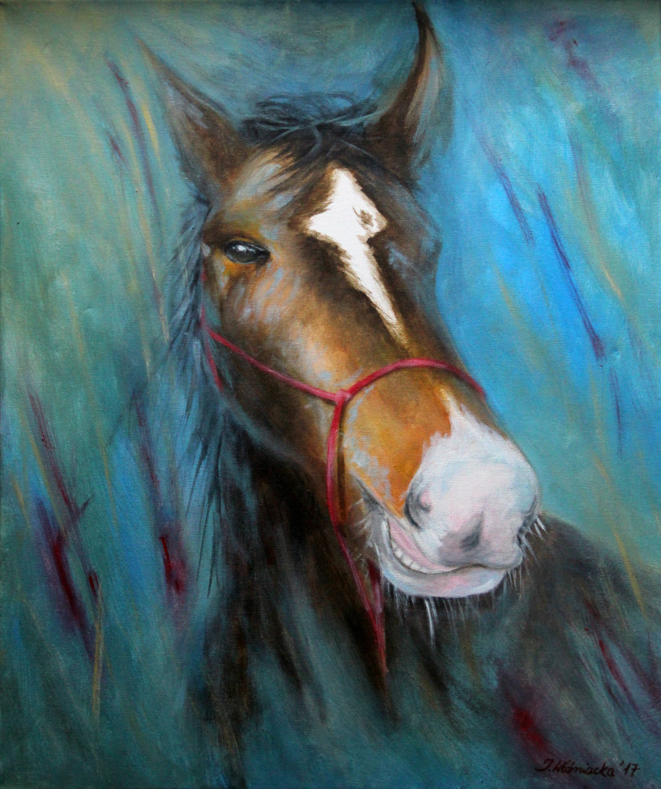 malarstwo akrylowe olejne koń konie obrazy galeria ilustracje dla dzieci
